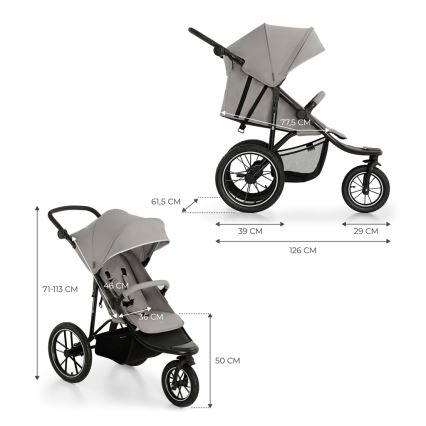 KINDERKRAFT - Sportkinderwagen HELSI2 grau