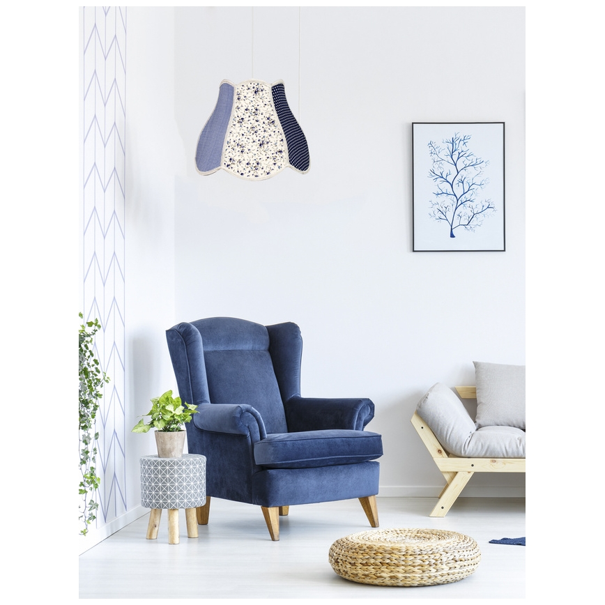 Kinderkronleuchter an einer Litze ZUZA 1xE27/60W/230V blau