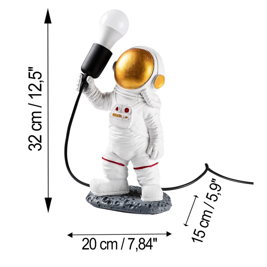 Kinderlampe ASTRONAUT 1xE27/40W/230V kupfer/weiß