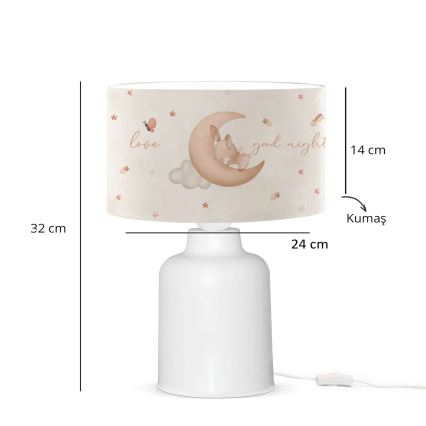 Kinderlampe CANDY 1xE27/40W/230V weiß/beige
