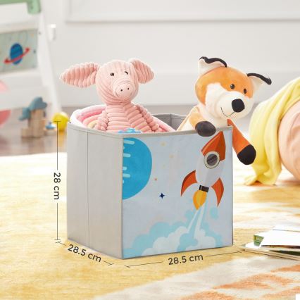 Kinderbücherschrank mit Stoffboxen ANET Weiß