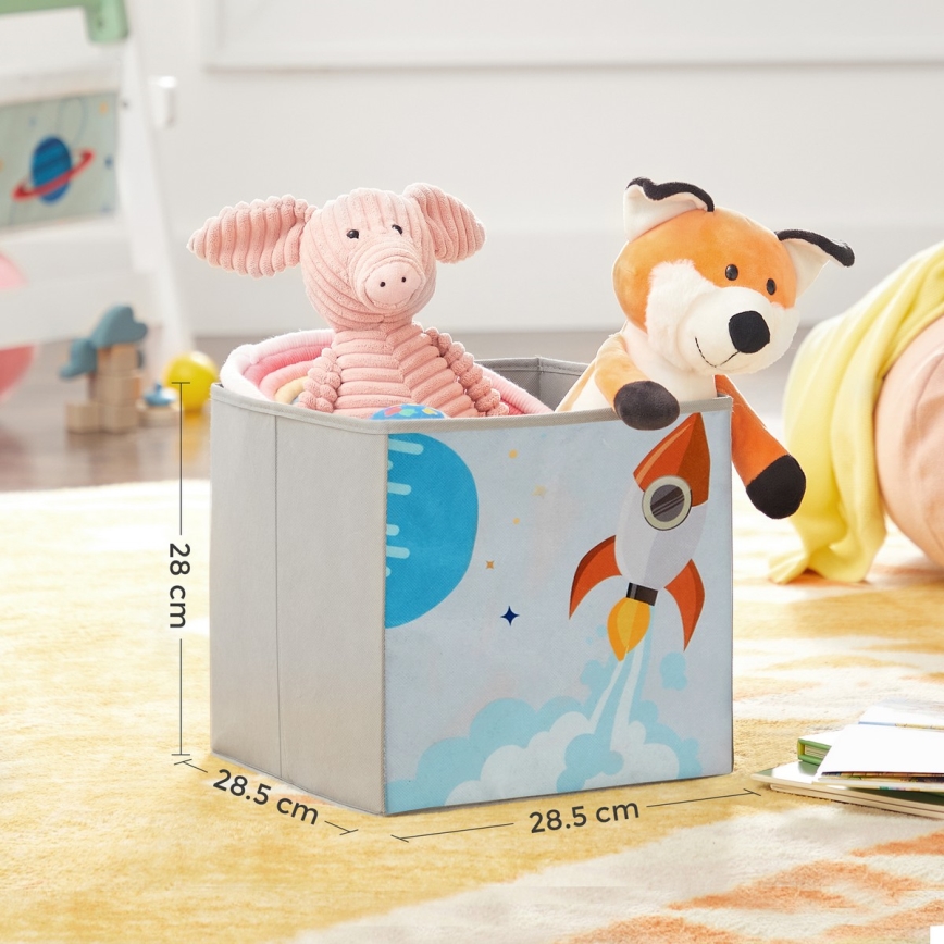 Kinderbücherschrank mit Stoffboxen ANET Weiß