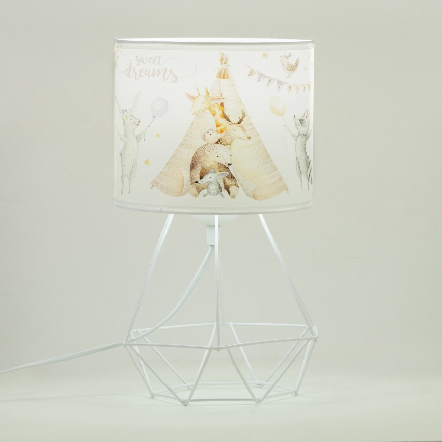 Kinderschreibtischlampe KIDS ROOM 1xE27/60W/230V Ø 18 cm, mit Tiermotiven