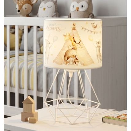 Kinderschreibtischlampe KIDS ROOM 1xE27/60W/230V Ø 18 cm, mit Tiermotiven