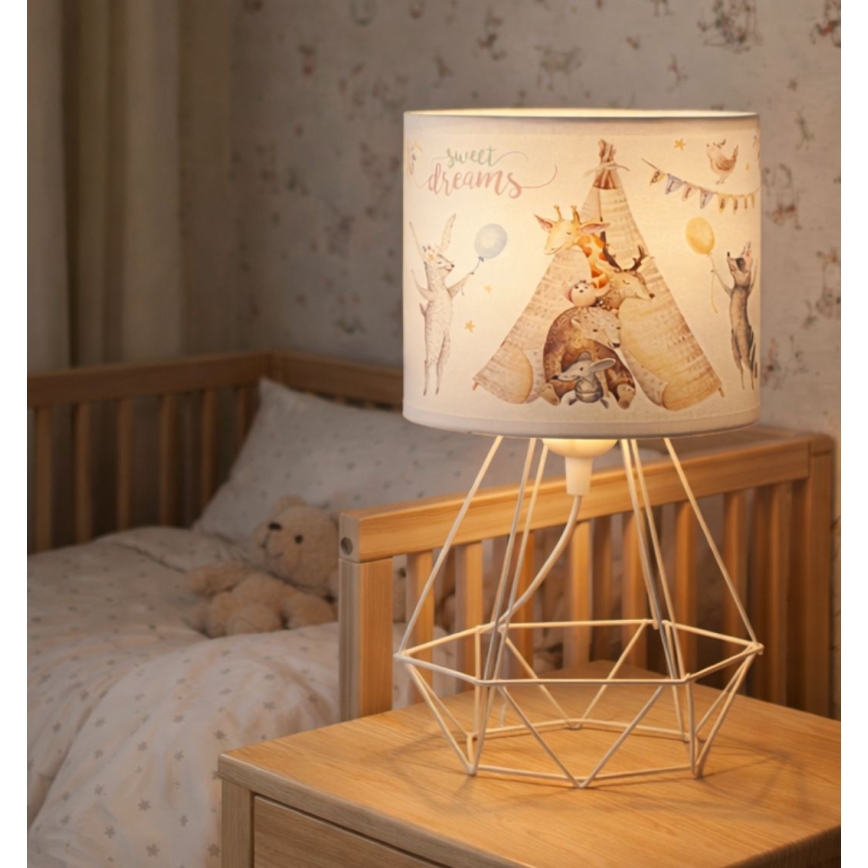 Kinderschreibtischlampe KIDS ROOM 1xE27/60W/230V Ø 18 cm, mit Tiermotiven