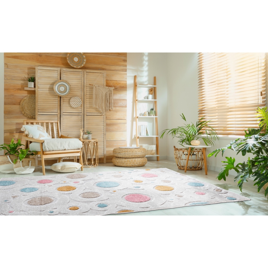 Kinderteppich PIAR 120 x 170 cm, mehrfarbig mit Punkten