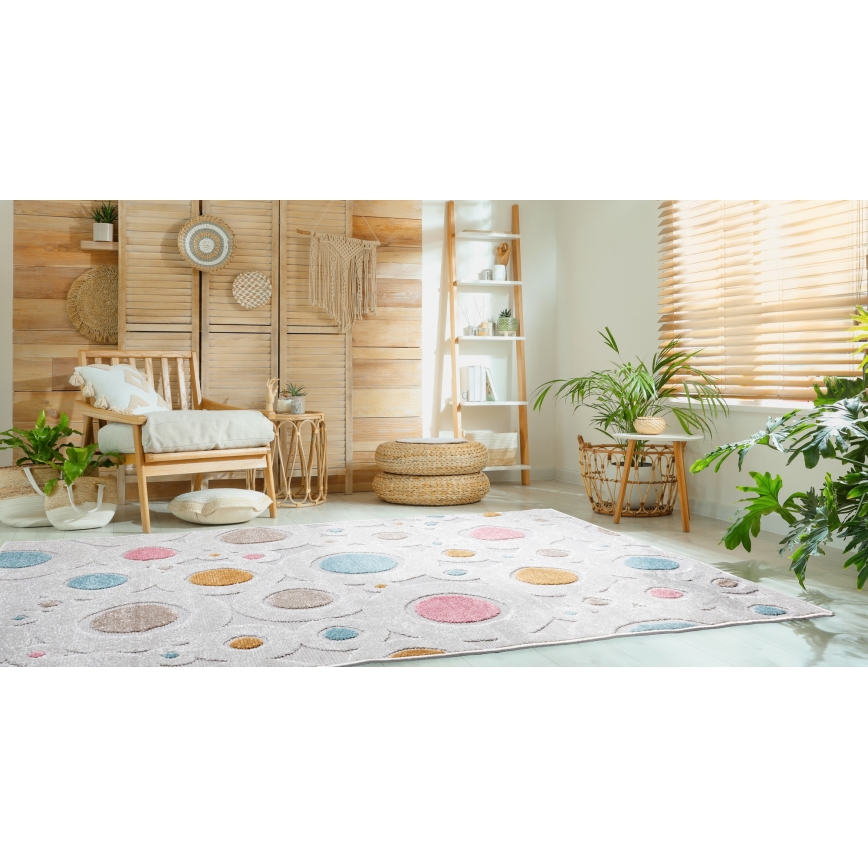 Kinderteppich PIAR 80x150 cm mehrfarbig/mit Punkten