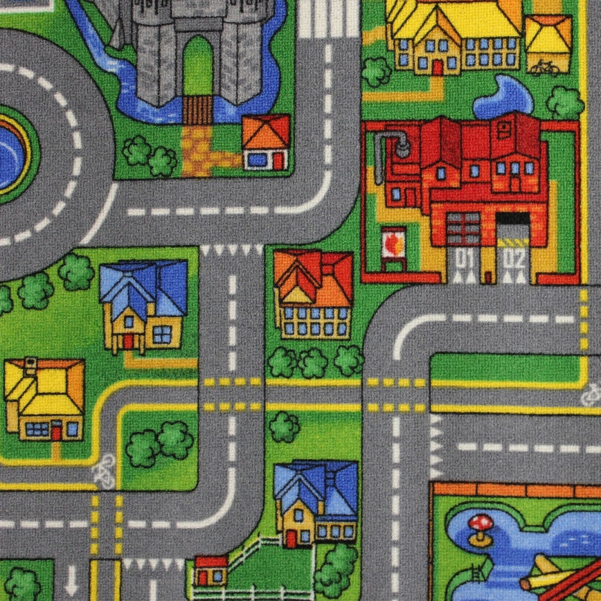 Kinderteppich PLAYTOWN 120x170 cm mehrfarbig/Stadt