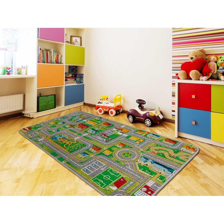 Kinderteppich PLAYTOWN 160x220 cm mehrfarbig/Stadt