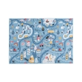 Kinderteppich STELLA STREETS 100 x 150 cm, blau/städtisches Motiv