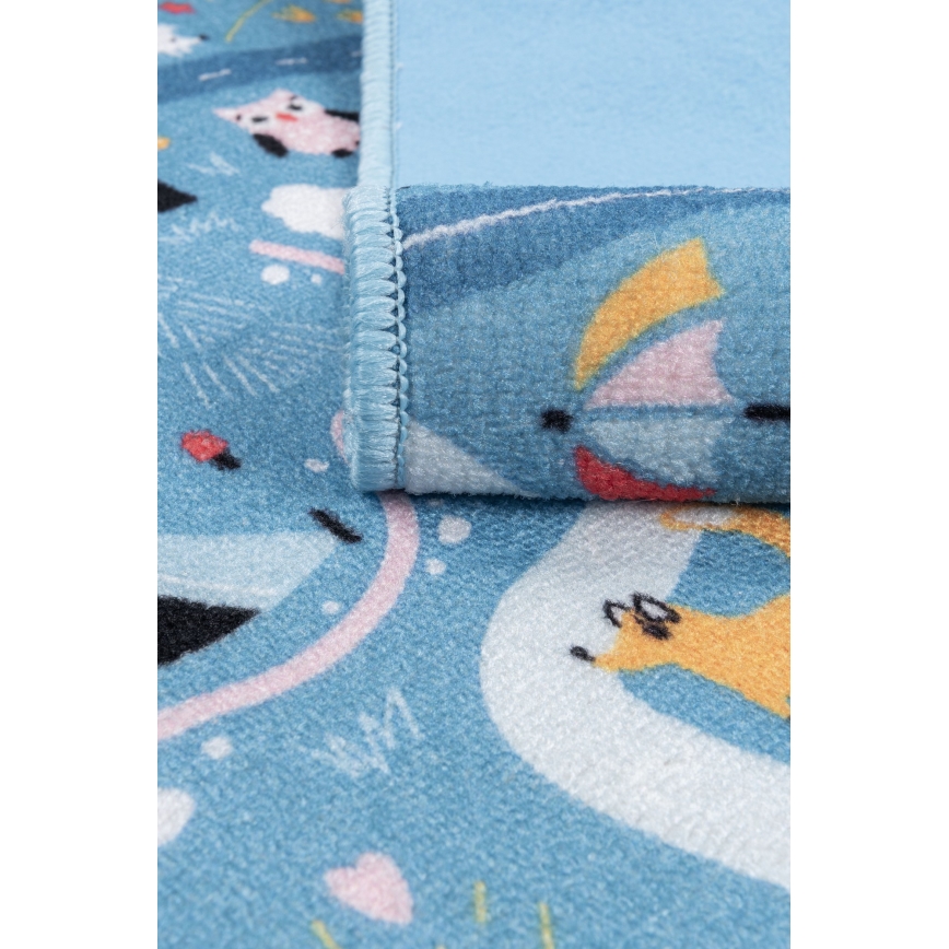Kinderteppich STELLA STREETS 100 x 150 cm, blau/städtisches Motiv