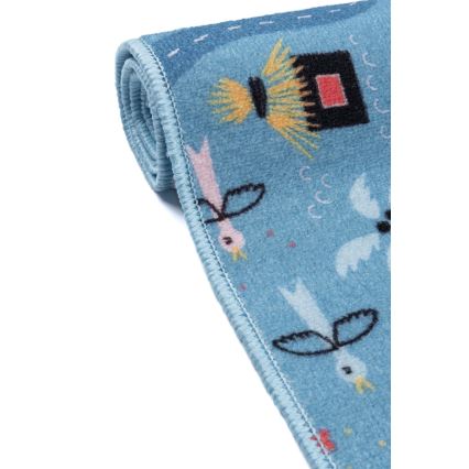 Kinderteppich STELLA STREETS 100 x 150 cm, blau/städtisches Motiv