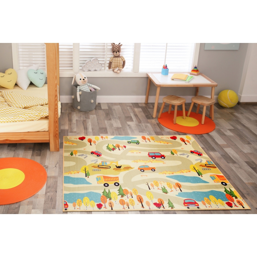 Kinderteppich STELLA STREETS 120x170 cm beige/Stadt