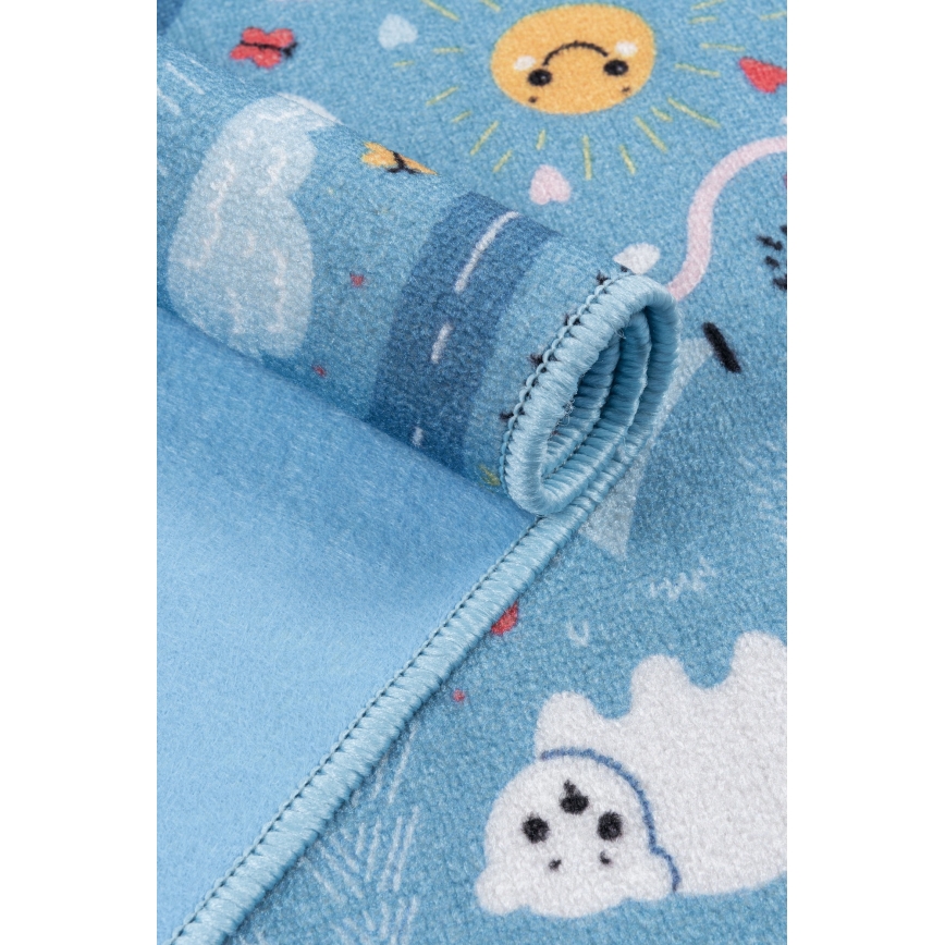 Kinderteppich STELLA STREETS 120x170 cm, blau/Stadtmotiv