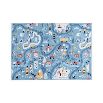 Kinderteppich STELLA STREETS 80x100 cm blau/Stadt