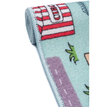 Kinderteppich STELLA STREETS 80x100 cm türkis/Stadt