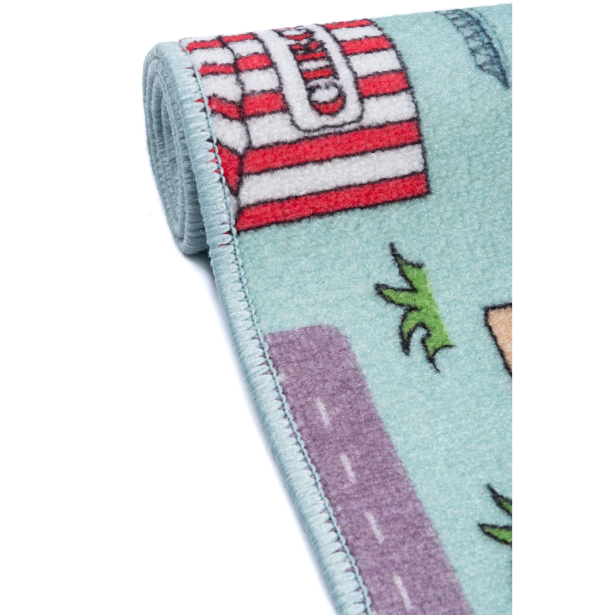 Kinderteppich STELLA STREETS 80x100 cm türkis/Stadt