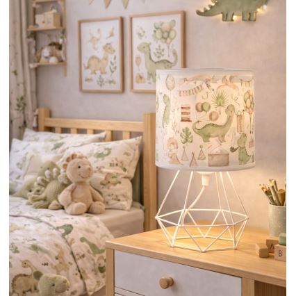 Kindertischlampe KIDS ROOM 1xE27/60W/230V Ø 18 cm Dinosaurier