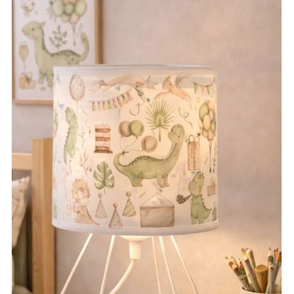 Kindertischlampe KIDS ROOM 1xE27/60W/230V Ø 18 cm Dinosaurier