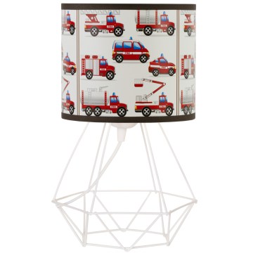 Kindertischlampe KIDS ROOM 1xE27/60W/230V Ø 18 cm mit Feuerwehrmotiv
