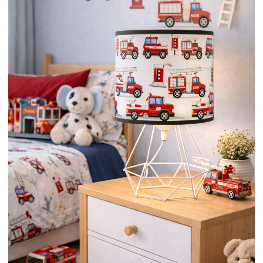 Kindertischlampe KIDS ROOM 1xE27/60W/230V Ø 18 cm mit Feuerwehrmotiv
