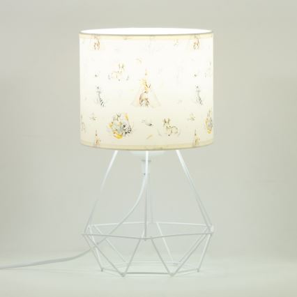 Kindertischlampe KIDS ROOM 1xE27/60W/230V, Ø 18 cm, mit niedlichen Tiermotiven