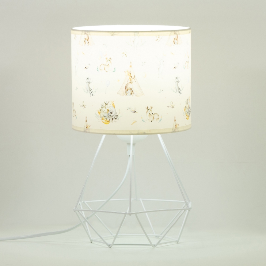 Kindertischlampe KIDS ROOM 1xE27/60W/230V, Ø 18 cm, mit niedlichen Tiermotiven