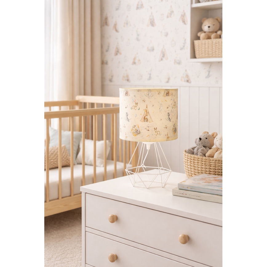 Kindertischlampe KIDS ROOM 1xE27/60W/230V, Ø 18 cm, mit niedlichen Tiermotiven