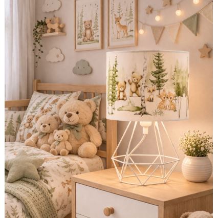 Kindertischlampe KIDS ROOM 1xE27/60W/230V Ø 18 cm, mit niedlichen Tiermotiven