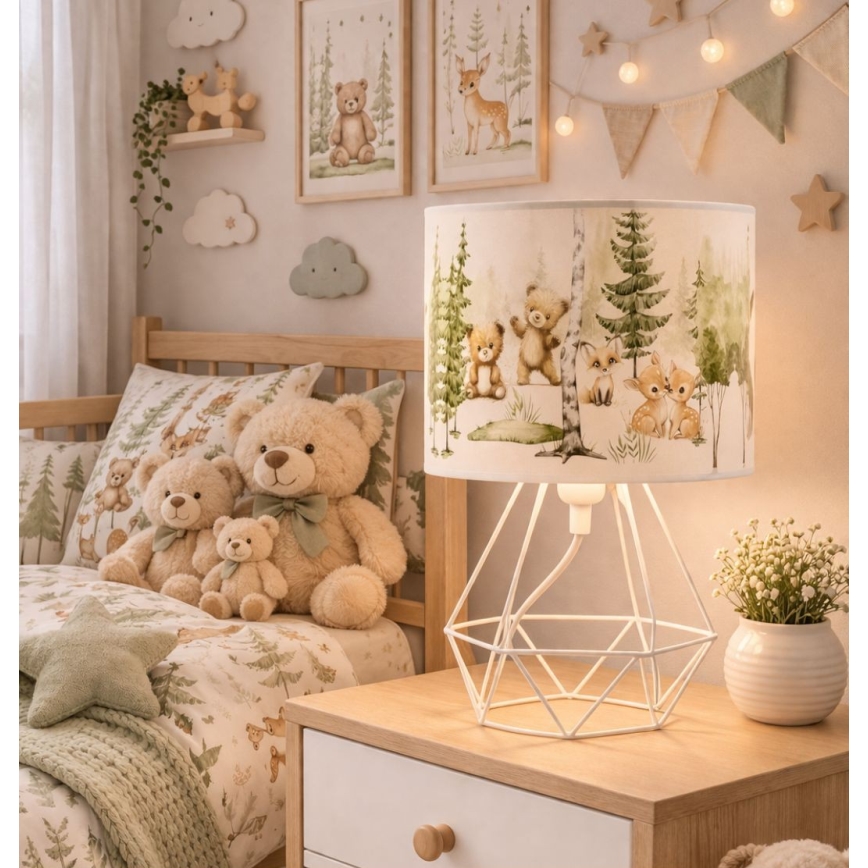 Kindertischlampe KIDS ROOM 1xE27/60W/230V Ø 18 cm, mit niedlichen Tiermotiven