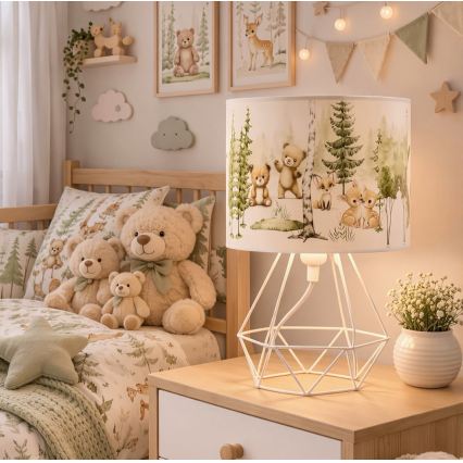 Kindertischlampe KIDS ROOM 1xE27/60W/230V Ø 18 cm, mit niedlichen Tiermotiven