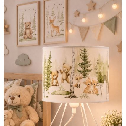 Kindertischlampe KIDS ROOM 1xE27/60W/230V Ø 18 cm, mit niedlichen Tiermotiven
