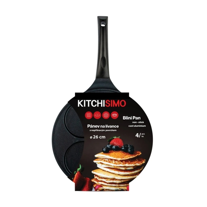 KITCHISIMO Pfannkuchenpfanne 26 cm, schwarz