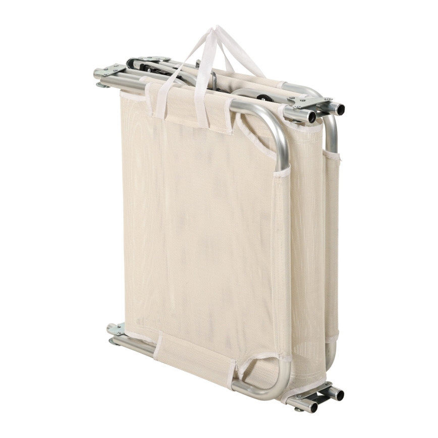 Klappbare, mehrfach verstellbare Sonnenliege SUNO 56x190 cm cremefarben
