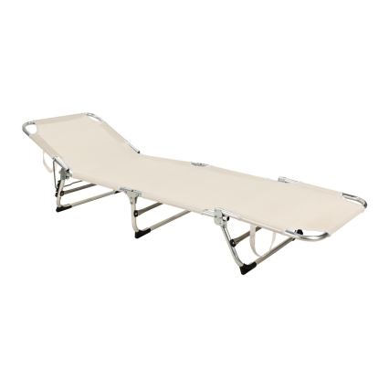 Klappbare, mehrfach verstellbare Sonnenliege SUNO 56x190 cm cremefarben