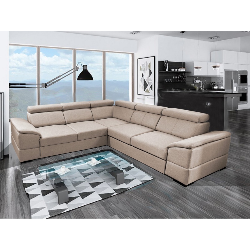 Klappbare Universal-Ecksitzgruppe mit Stauraum GRANADA beige
