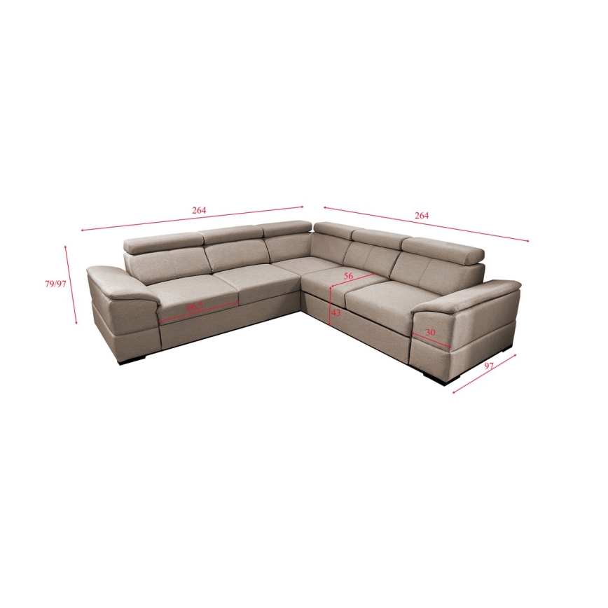 Klappbare Universal-Ecksitzgruppe mit Stauraum GRANADA beige