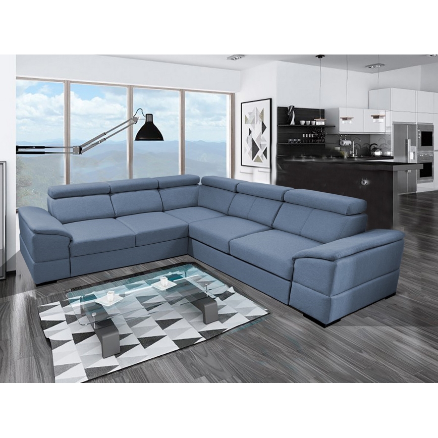 Klappbare Universal-Ecksitzgruppe mit Stauraum GRANADA blau