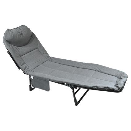 Klappbare, verstellbare Campingliege, grau