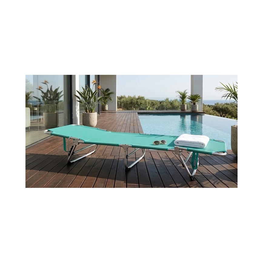 Klappbare, verstellbare Sonnenliege SUNO 56x190 cm, türkis