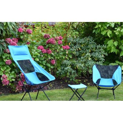 Klappbarer Campingstuhl blau 63 cm