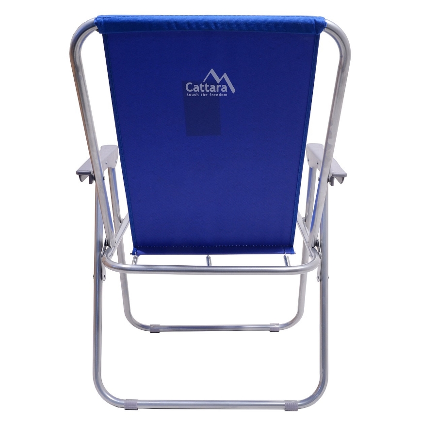 Klappbarer Campingstuhl blau/mattes Chrom