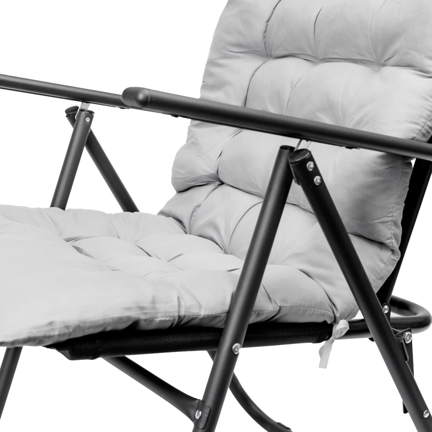Klappbarer Campingstuhl mit Matratze schwarz/grau