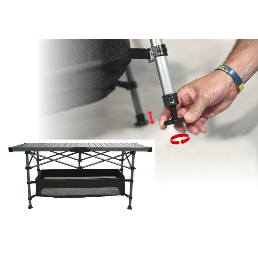 Klappbarer Campingtisch 123x55cm anthrazit