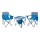 Klappbarer Campingtisch + 2x Stuhl blau