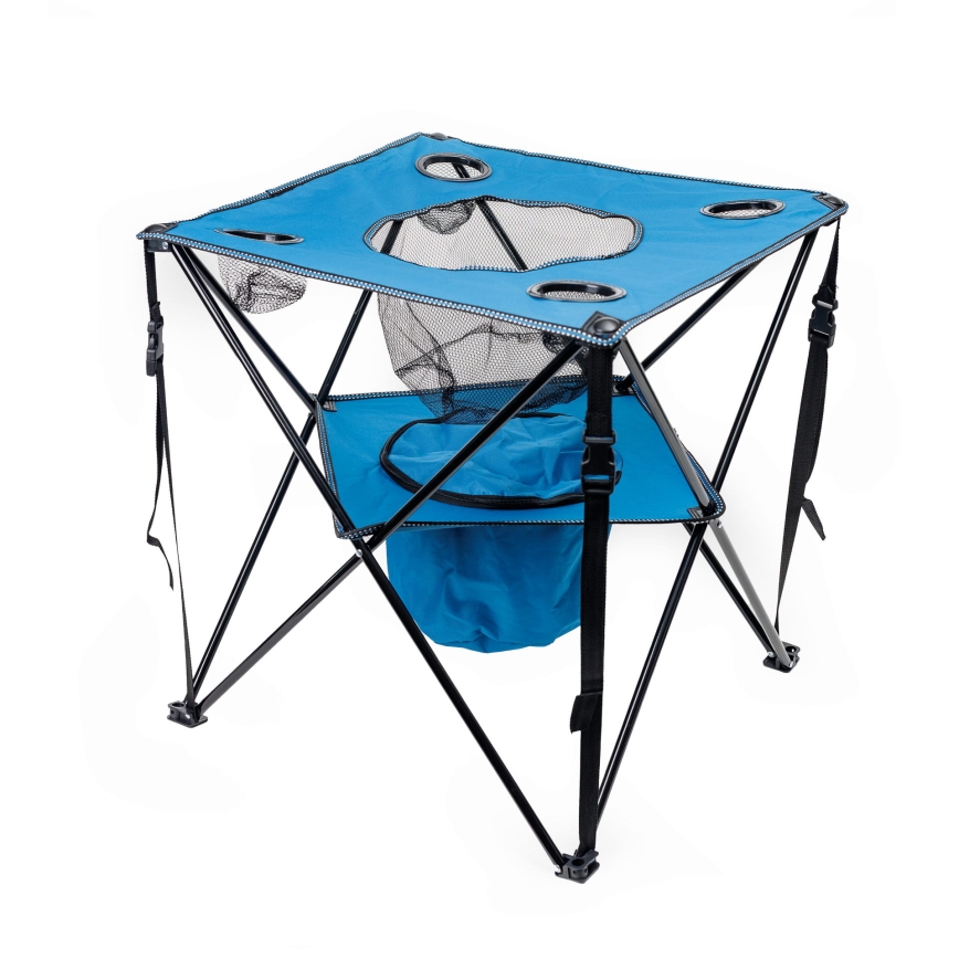 Klappbarer Campingtisch + 2x Stuhl blau
