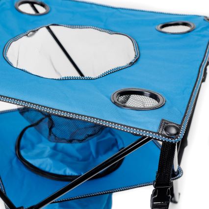 Klappbarer Campingtisch + 2x Stuhl blau