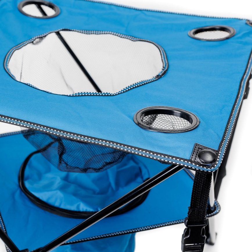 Klappbarer Campingtisch + 2x Stuhl blau