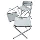 Klappbarer Campingtisch + 4x Stuhl weiß/chrom