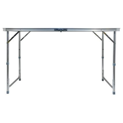 Klappbarer Campingtisch + 4x Stuhl weiß/matt Chrom